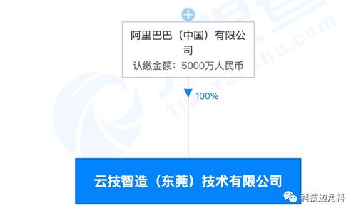 阿里巴巴在東莞成立云技智造公司，注冊(cè)資本5000萬(wàn)元專注數(shù)據(jù)處理與存儲(chǔ)支持服務(wù)